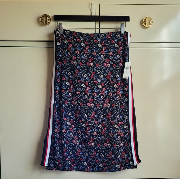 New Anthropologie Striped Floral Pencil Skirt by Current Air Size L - Picture 2 of 8